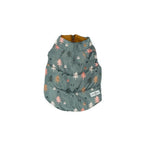 Dog puffer vest with forest pattern on a white background