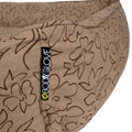 Brown floral-patterned dog bed with 'Body Glove' logo on a white background