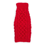 Wool red knitted dog sweater on a white background